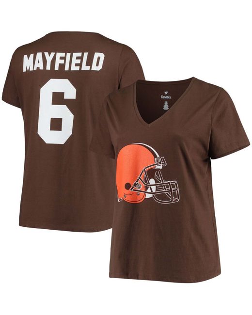 Fanatics Plus Baker Mayfield Cleveland Browns Name Number V-Neck T-shirt
