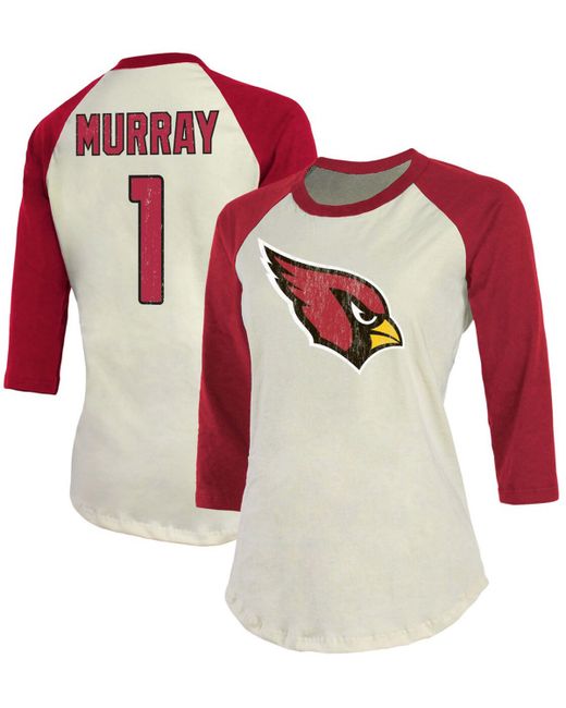 Fanatics Kyler Murray Cream Cardinal Arizona Cardinals Player Raglan Name Number 3/4 Sleeve T-shirt