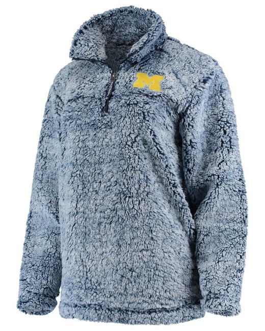 Boxercraft Michigan Wolverines Sherpa Super Soft Quarter Zip Pullover Jacket
