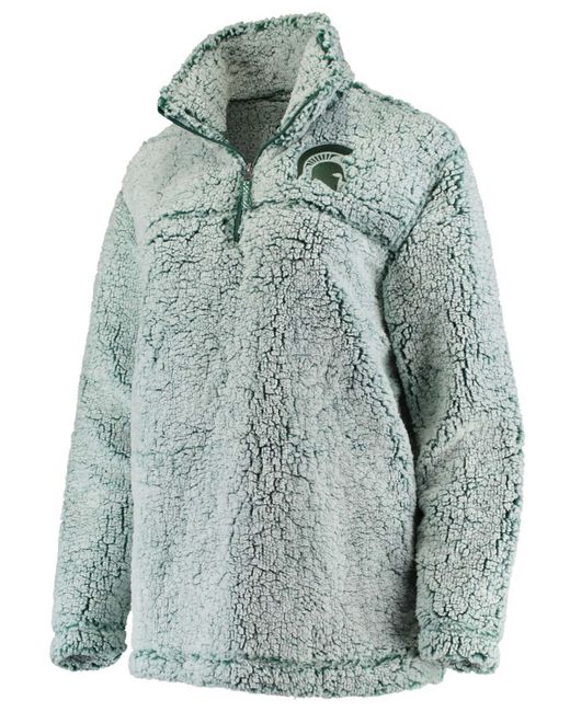 Boxercraft Michigan State Spartans Sherpa Super Soft Quarter Zip Pullover Jacket