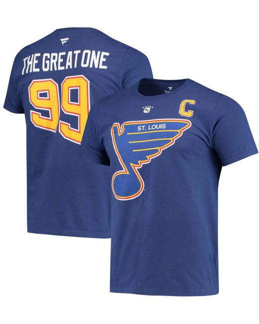 Fanatics Wayne Gretzky St. Louis Blues Authentic Stack Retired Player Nickname Number T-shirt