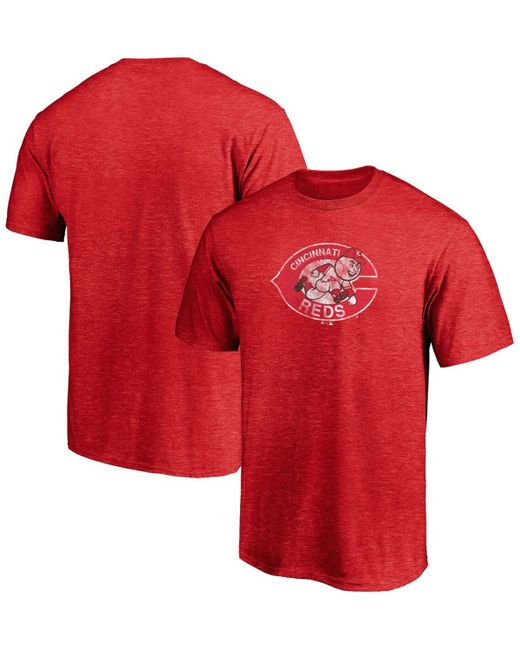 Fanatics Cincinnati Reds True Classics Throwback Logo Tri-Blend T-shirt