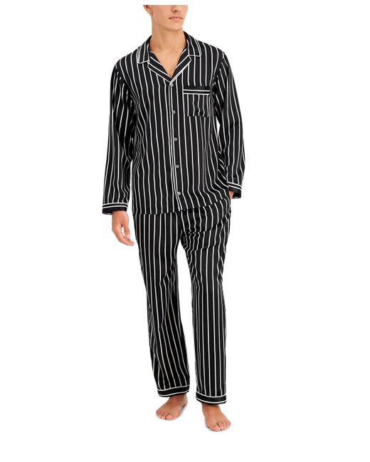 INC International Concepts Stripe Satin Pajama Shirt Created for Macys