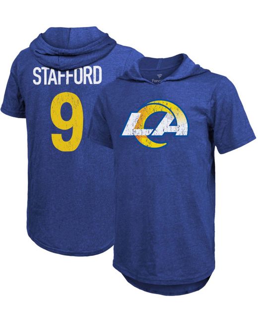 Fanatics Matthew Stafford Royal Los Angeles Rams Player Name Number Hoodie T-shirt