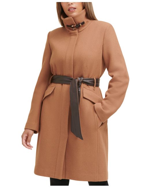 Cole Haan Belted Single-Breasted Wrap Coat Created for