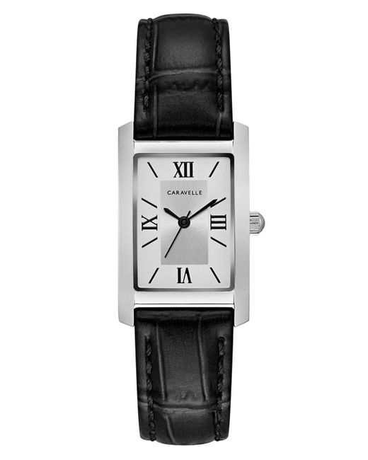 Caravelle NY Designed by Bulova Leather Strap Watch 21x33mm Shoes