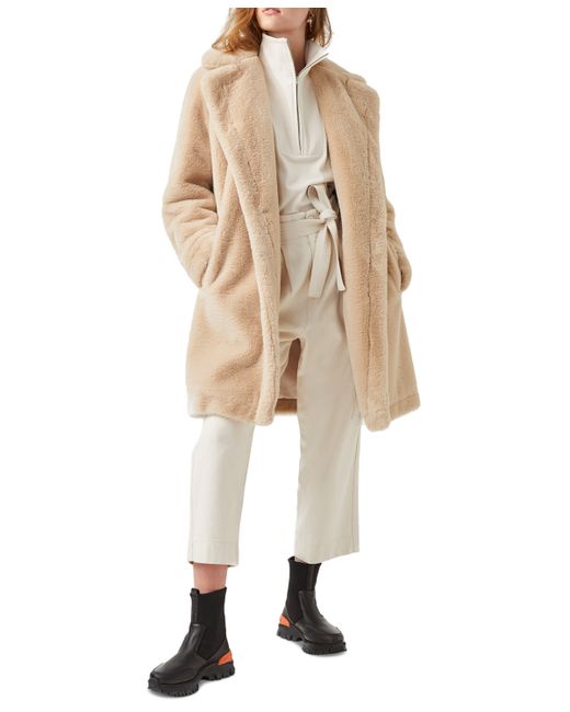 French Connection Buona Long Faux-Fur Coat