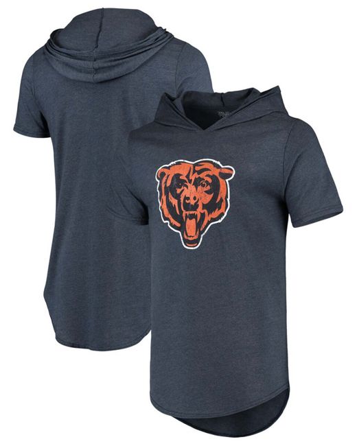 Majestic Chicago Bears Primary Logo Tri-Blend Hoodie T-shirt