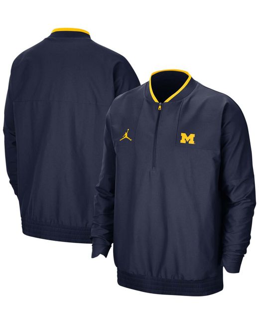 Jordan Brand Michigan Wolverines 2021 Coach Half-Zip Jacket