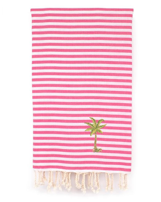Linum Home Fun in the Sun Breezy Palm Tree Pestemal Beach Towel Bedding