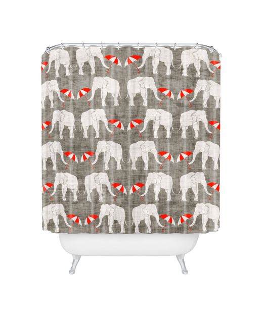 DENY Designs Holli Zollinger Elephant And Umbrella Shower Curtain Bedding