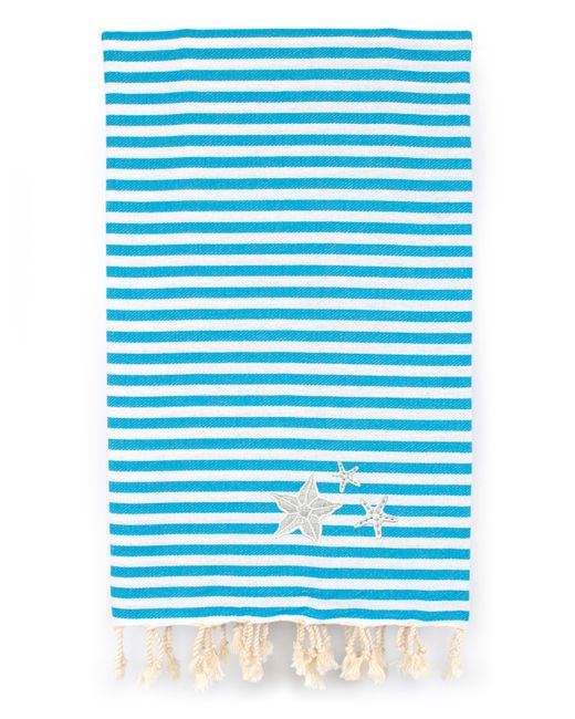 Linum Home Fun in the Sun Glittery Starfish Pestemal Beach Towel Bedding