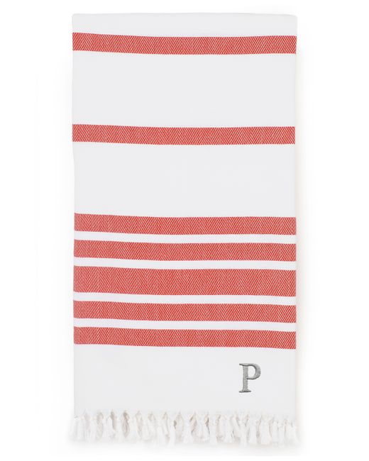 Linum Home Personalized Herringbone Pestemal Beach Towel Bedding