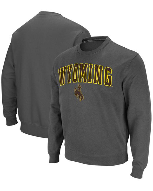 Colosseum Wyoming Cowboys Arch Logo Tackle Twill Pullover Sweatshirt
