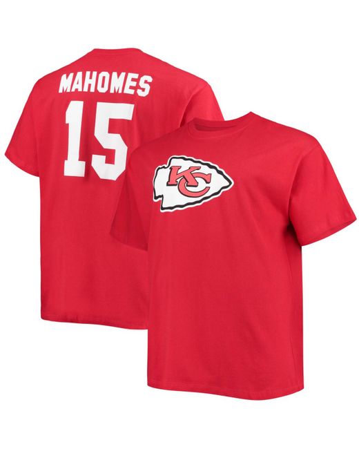 Fanatics Big and Tall Patrick Mahomes Kansas City Chiefs Player Name Number T-shirt