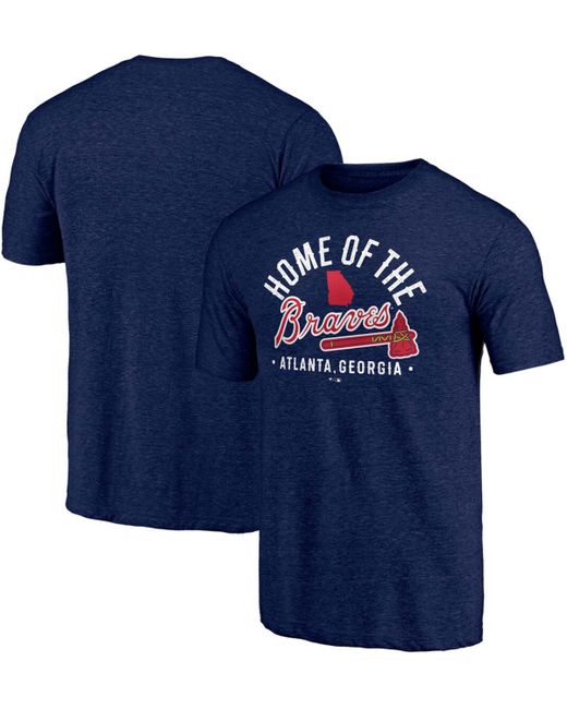 Fanatics Heathered Navy Atlanta Braves Hometown Tri-Blend T-shirt