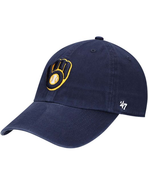 '47 Brand Youth Milwaukee Brewers Team Logo Clean Up Adjustable Hat