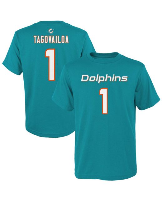 Outerstuff Youth Boys Tua Tagovailoa Miami Dolphins Mainliner Player Name Number T-shirt