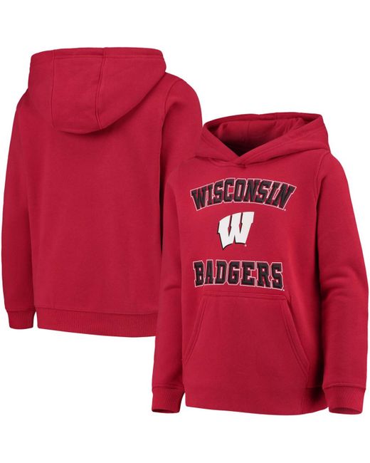 Outerstuff Youth Boys and Girls Wisconsin Badgers Big Bevel Pullover Hoodie