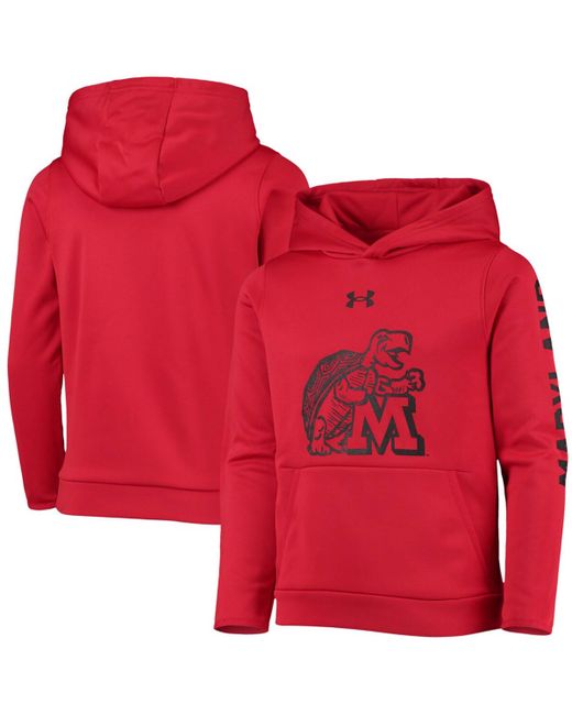 Under Armour Youth Boys and Girls Maryland Terrapins Fleece 2-Hit Pullover Hoodie