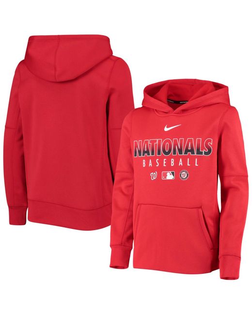 Nike Youth Boys and Girls Washington Nationals Authentic Collection Fleece Performance Pullover Hoodie
