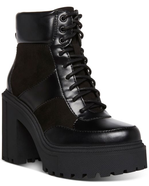 Madden Girl Rogue Lace-Up Platform Lug Sole Booties