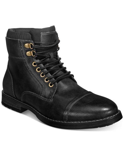Club Room Faux-Leather Cap-Toe Dress Boots Shoes