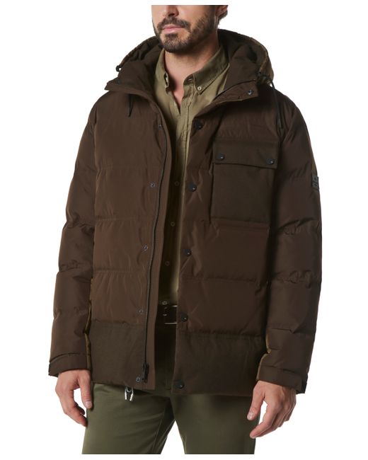 Marc New York Halifax Fabric Blocked Quilted Hooded Trucker Jacket