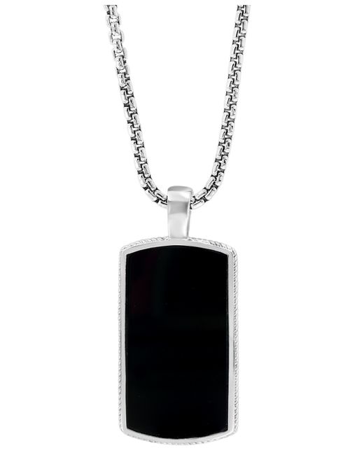 Effy Collection Effy Black Agate Dog Tag 22 Pendant Necklace in