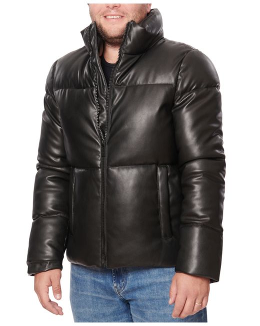 Sean John Quilted Faux-Leather Puffer Jacket