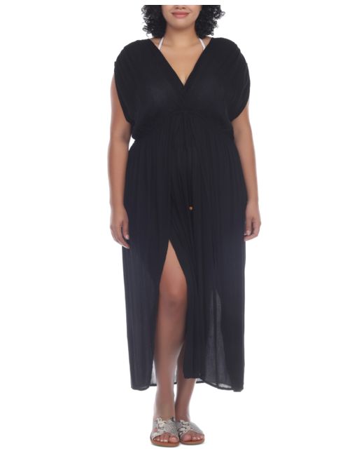 Raviya Plus Front Slit Cover-Up Maxi Dress Swimsuit