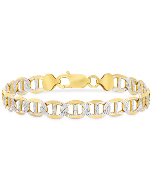 Macy's Two-Tone Mariner Link Bracelet in Sterling 14k Gold-Plate