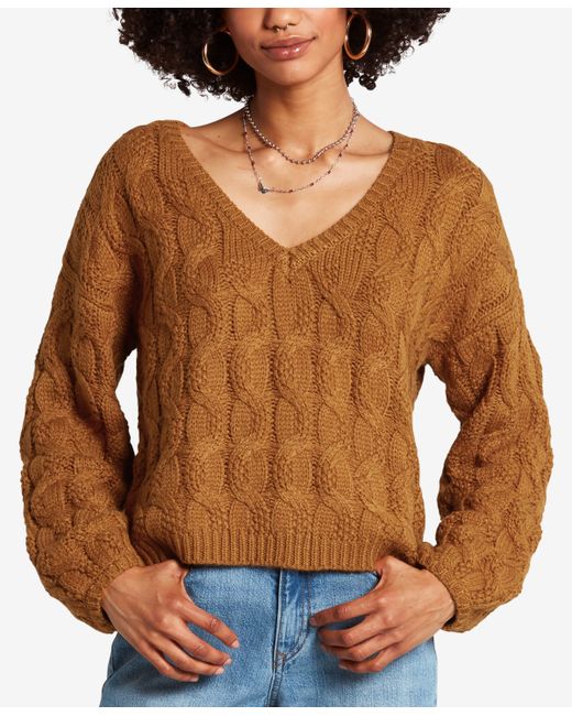 Volcom Juniors Bingeable Cable-Knit Sweater