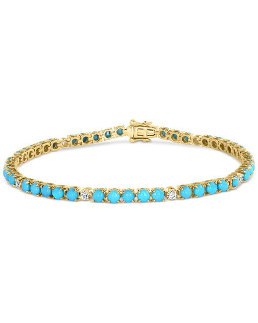 Effy Collection Effy Turquoise Diamond 1/3 ct. t.w. Tennis Bracelet in 14k Gold
