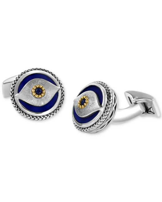 Effy Collection Effy Lapis Blue Sapphire 1/8 ct. t.w. Evil Eye Cufflinks in 18k Gold