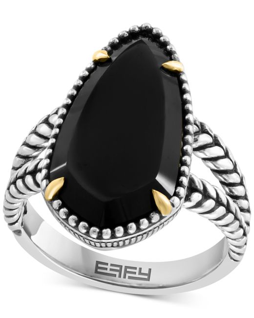 Effy Collection Effy Onyx Elongated Teardrop Statement Ring in 18k Gold