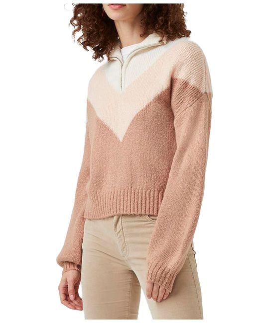 French Connection Natalya Chevron Quarter-Zip Sweater