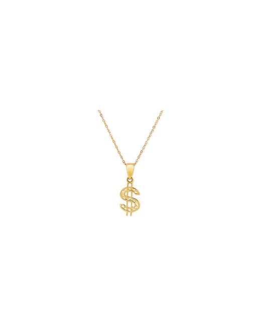 Macy's Dollar Sign 18 Pendant Necklace in 10k Gold