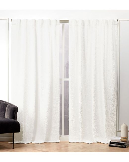 Nicole Miller Textured Matelasse Hidden Tab Top Curtain Panel Pair 50 X 84