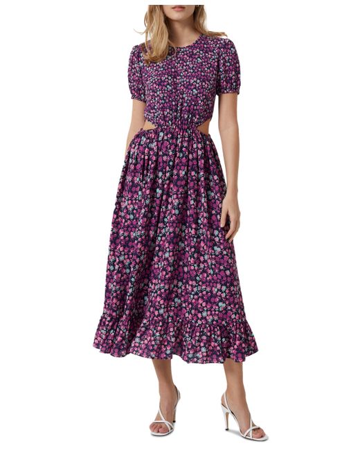 French Connection Printed Cutout Midi Dress