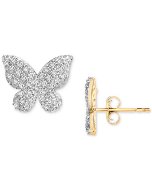 Wrapped Diamond Butterfly Stud Earrings 1/6 ct. t.w. in 14k Gold Created for