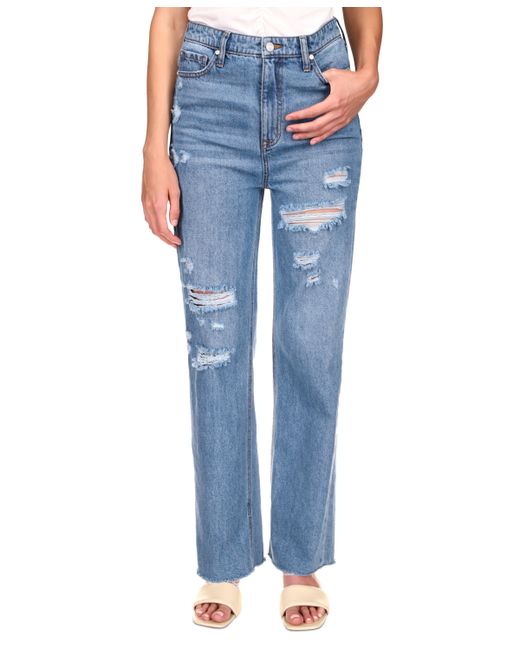Sanctuary Flashback Cotton Wide-Leg Ripped Jeans