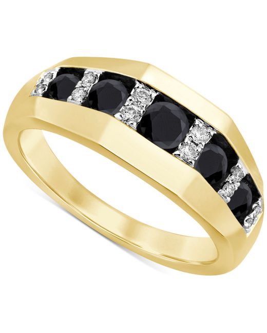 Macy's Black Diamond 1-1/20 ct. t.w. White 1/6 Angular Ring in 10k
