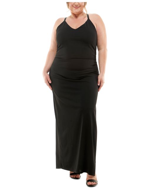 Emerald Sundae Trendy Plus Side-Ruched Maxi Dress Created for