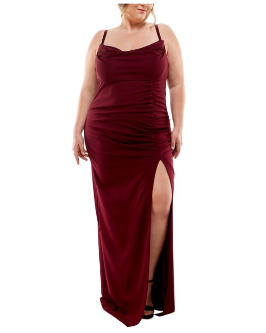 Emerald Sundae Trendy Plus Cowlneck Side-Ruched Maxi Dress Created for
