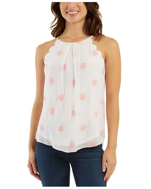 Bcx Juniors Scalloped Embroidered Top