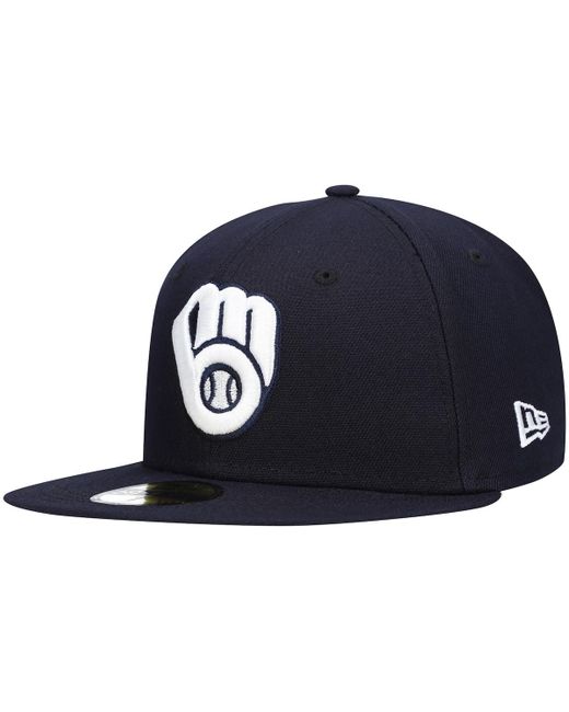 New Era Milwaukee Brewers Logo White 59FIFTY Fitted Hat