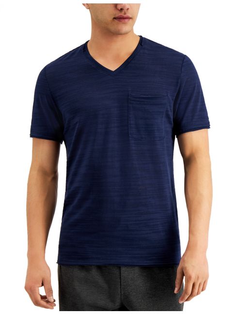 INC International Concepts Broken-Stripe V-Neck T-Shirt Created for
