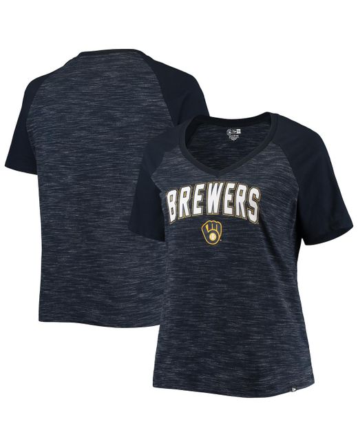 New Era Milwaukee Brewers Plus Raglan V-Neck T-shirt