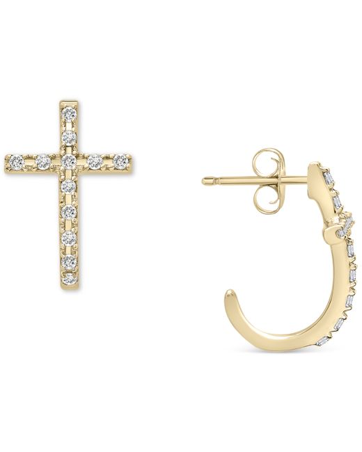 Wrapped Diamond Cross Earrings 1/8 ct. t.w. in 14k White or Created for